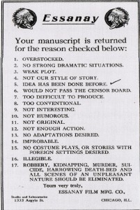 movie rejection letter