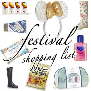 festival shopping list